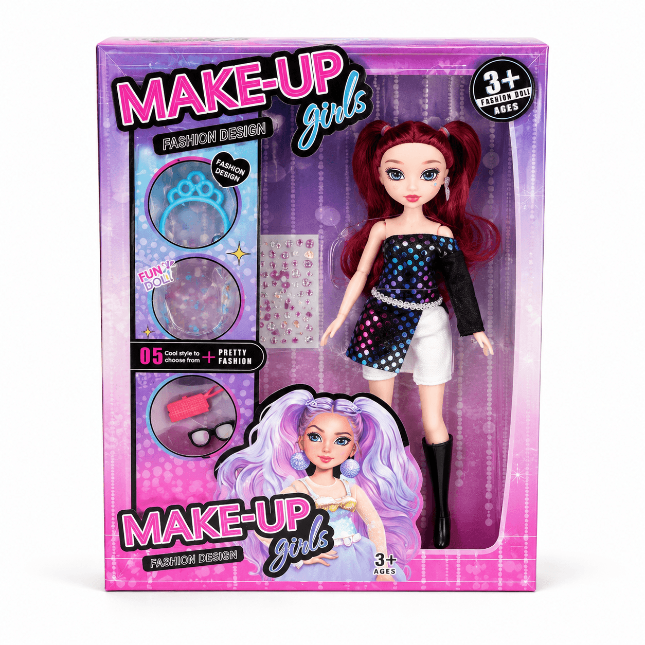 10-Inch Fashion Doll with Makeup Set for Girls 3+ in Kuwait